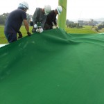 大分ジャンボゴルフセンター様、場内人工芝張替工事