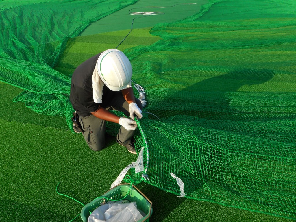 大分ジャンボゴルフセンター様、防球ネット張替工事