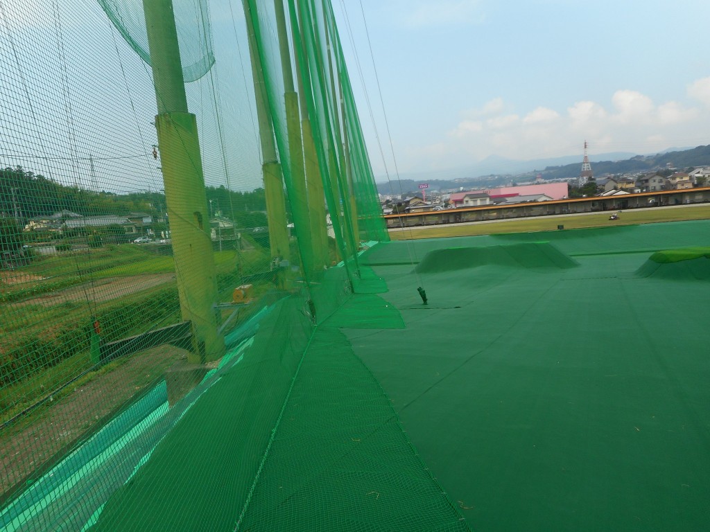 大分ジャンボゴルフセンター様、防球ネット張替工事