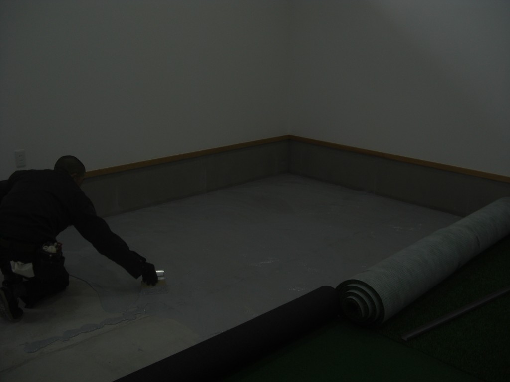 インドアネット、人工芝工事