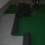 インドアネット、人工芝工事