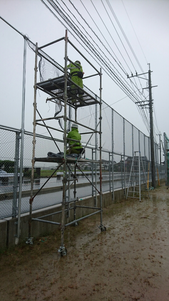 防球ネット増設工事