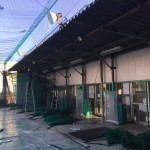 バッティングセンター打席仕切りネット張替工事