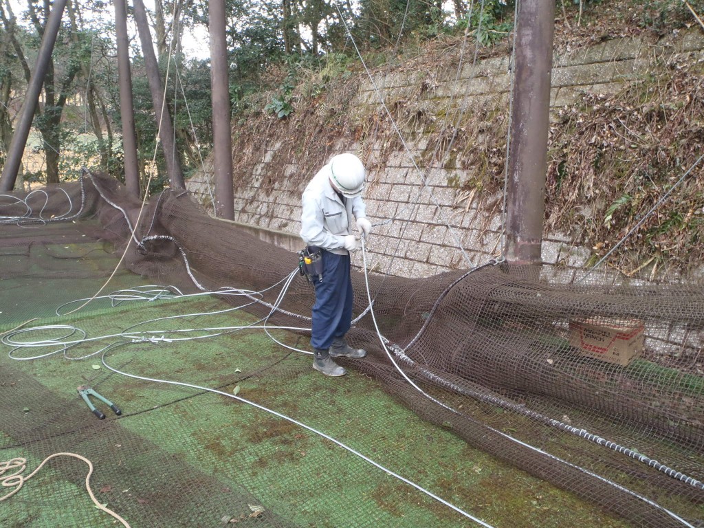 ウィンチ、ワイヤー交換工事