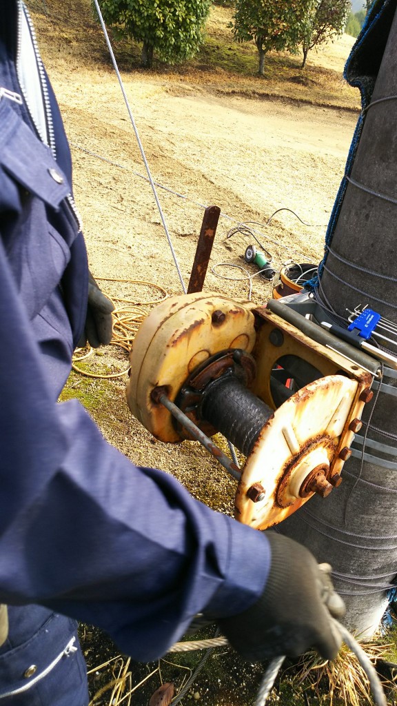 ワイヤー、滑車交換工事