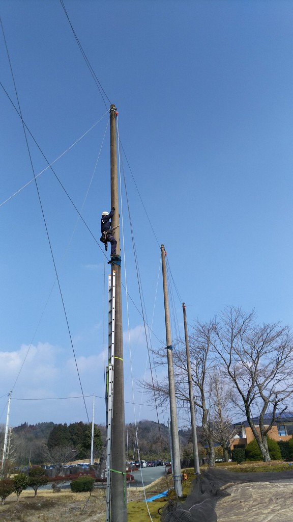 ワイヤー、滑車交換工事