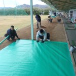練習場打席人工芝設置工事
