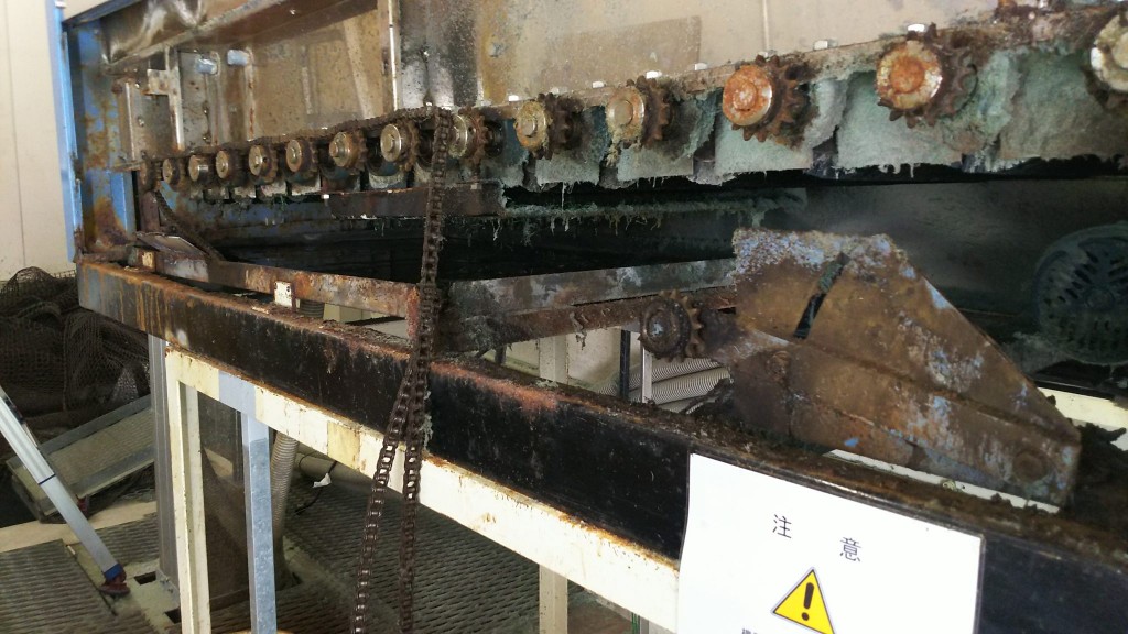 ボール洗浄機チェーン交換工事