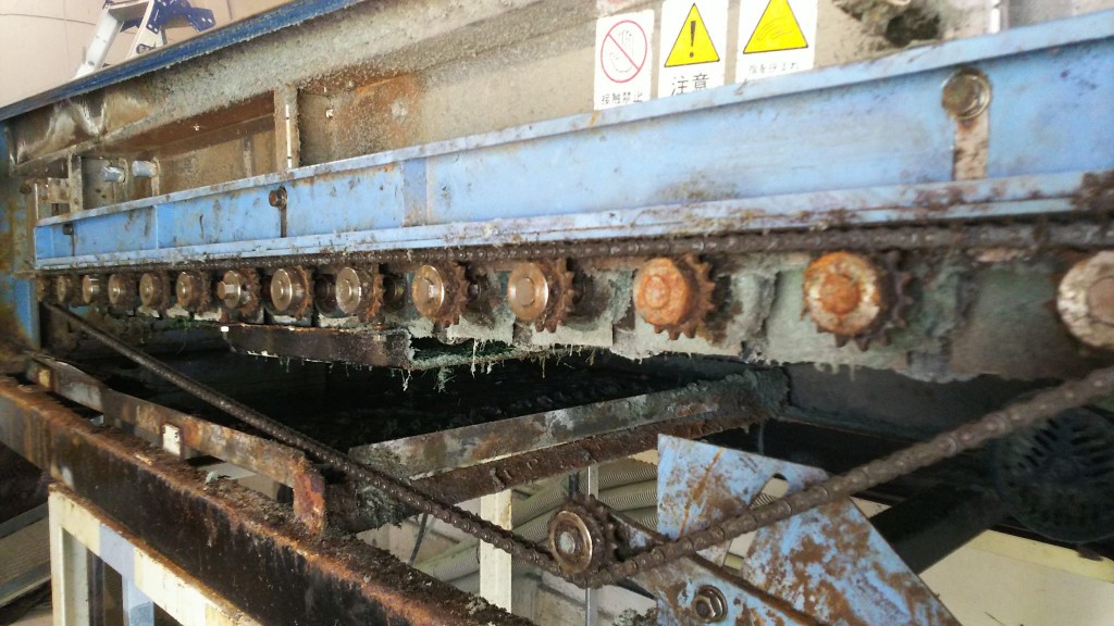 ボール洗浄機チェーン交換工事