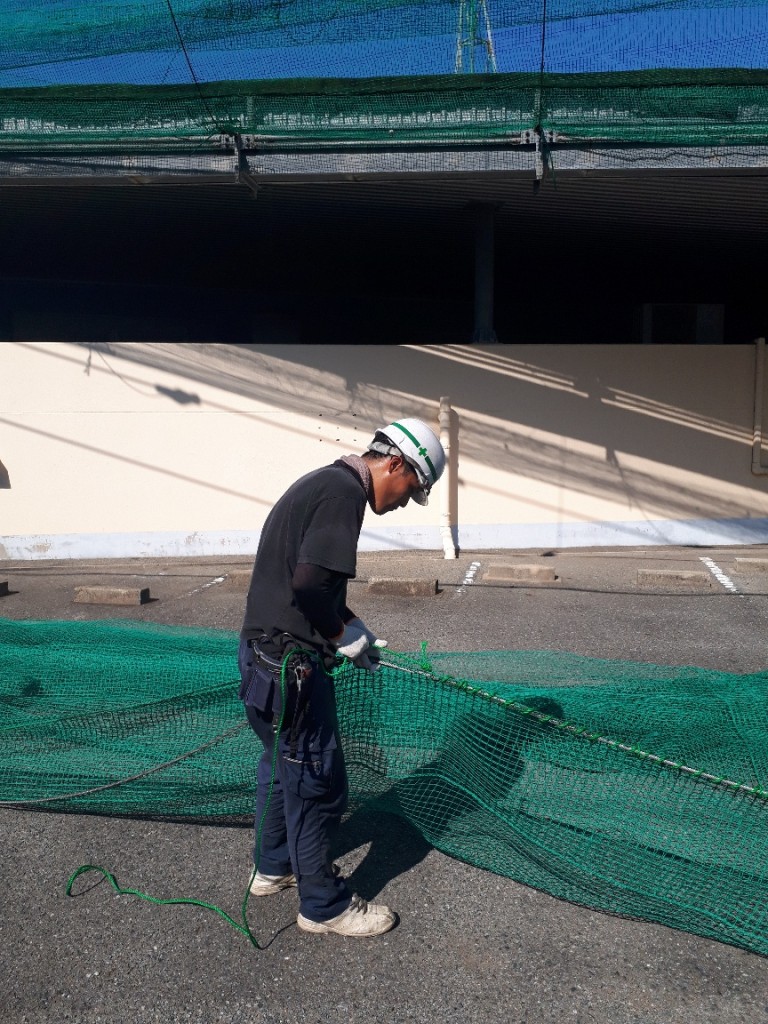 固定張りネット張替工事