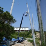 防球ネット撤去工事