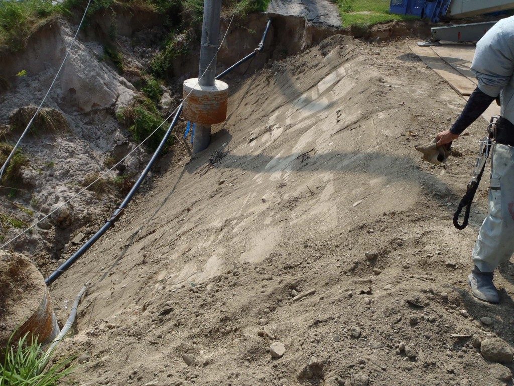 防球ネット撤去工事