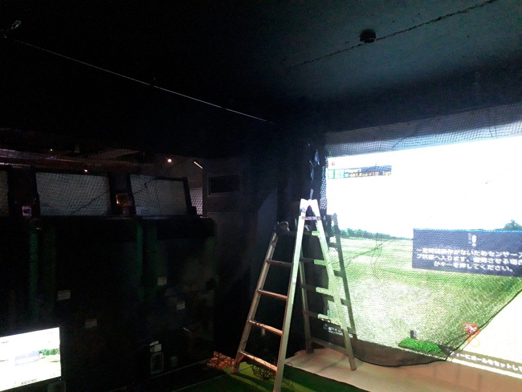 シュミレーションゴルフネット設置工事