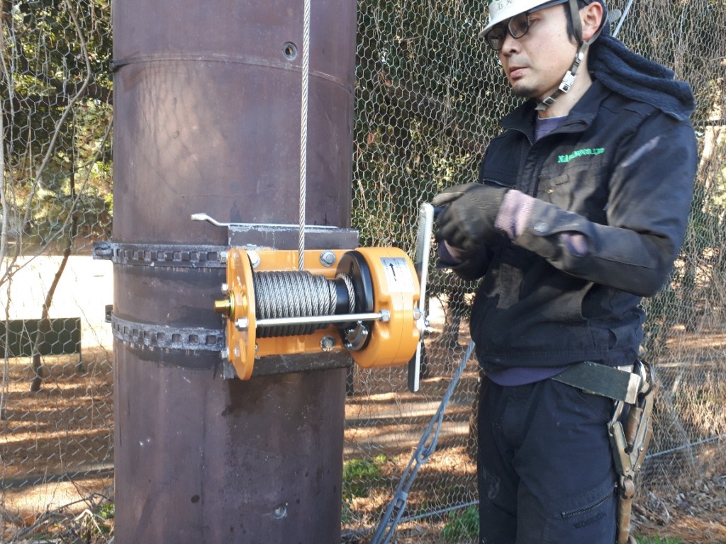 手動ウィンチ交換工事