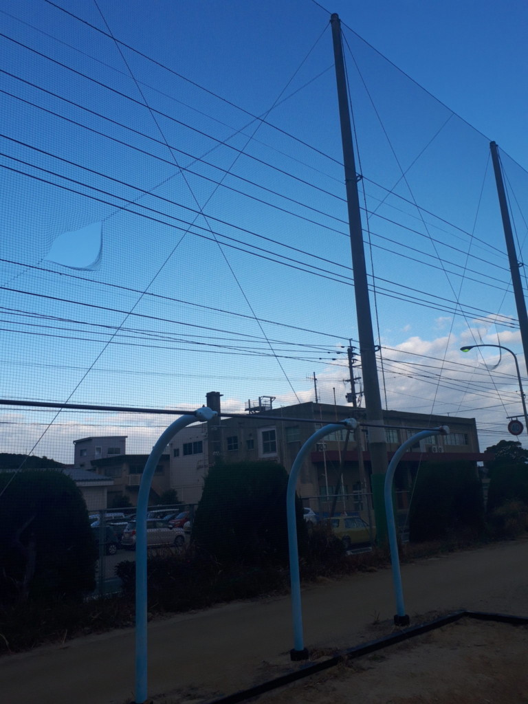 防球ネット補修工事