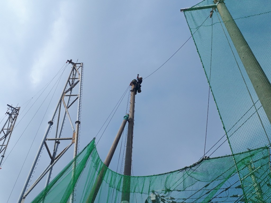 コンクリート柱支線交換工事