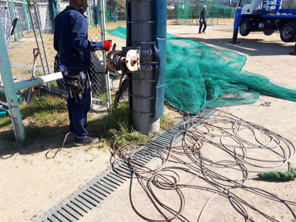 手動ウインチ交換工事