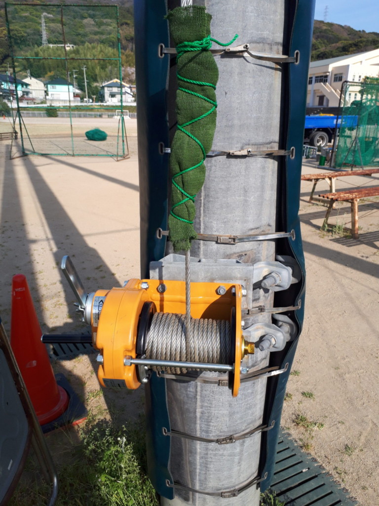 手動ウインチ交換工事