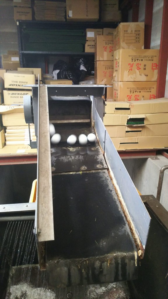 ボール送球用ゴムバケット交換工事