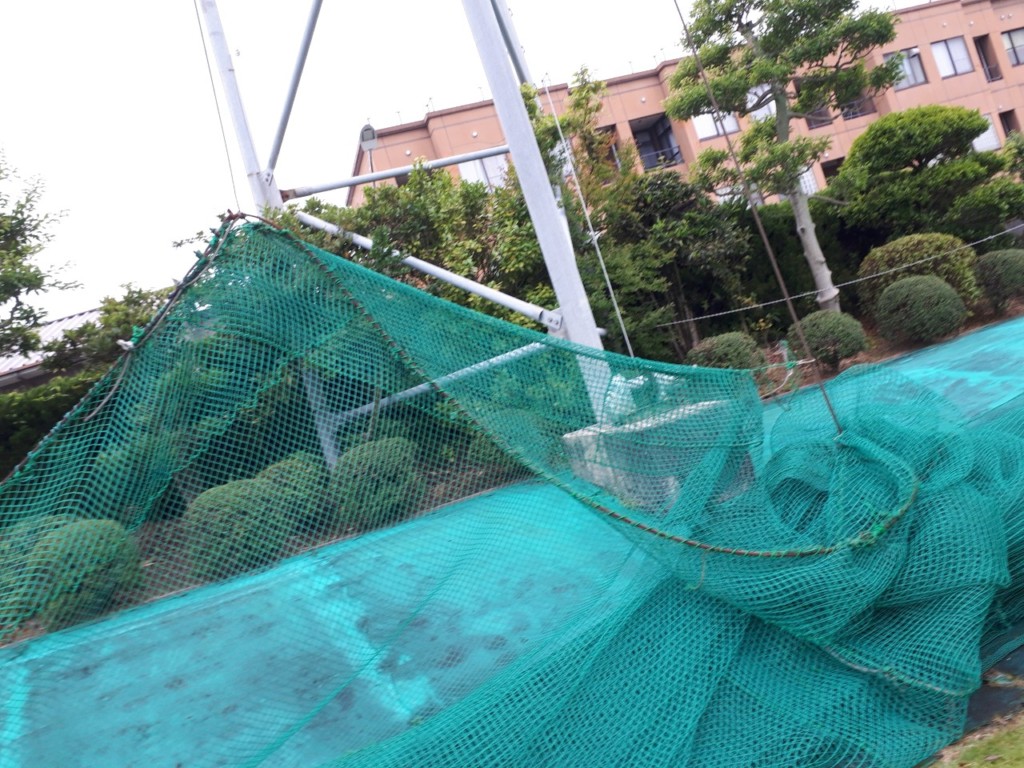 防球ネット補修工事