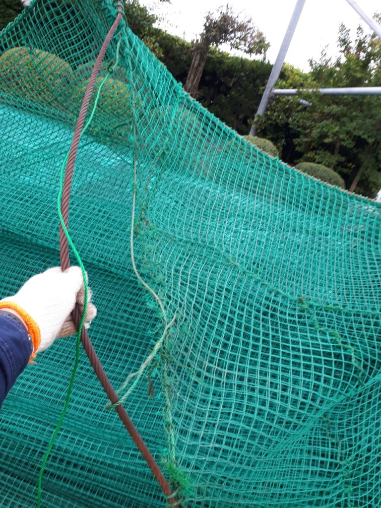 防球ネット補修工事