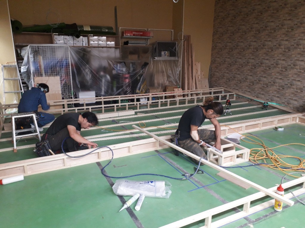 インドアゴルフネット設置工事