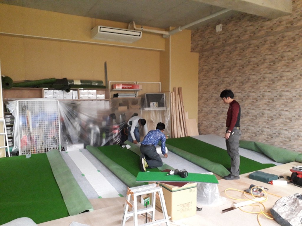 インドアゴルフネット設置工事