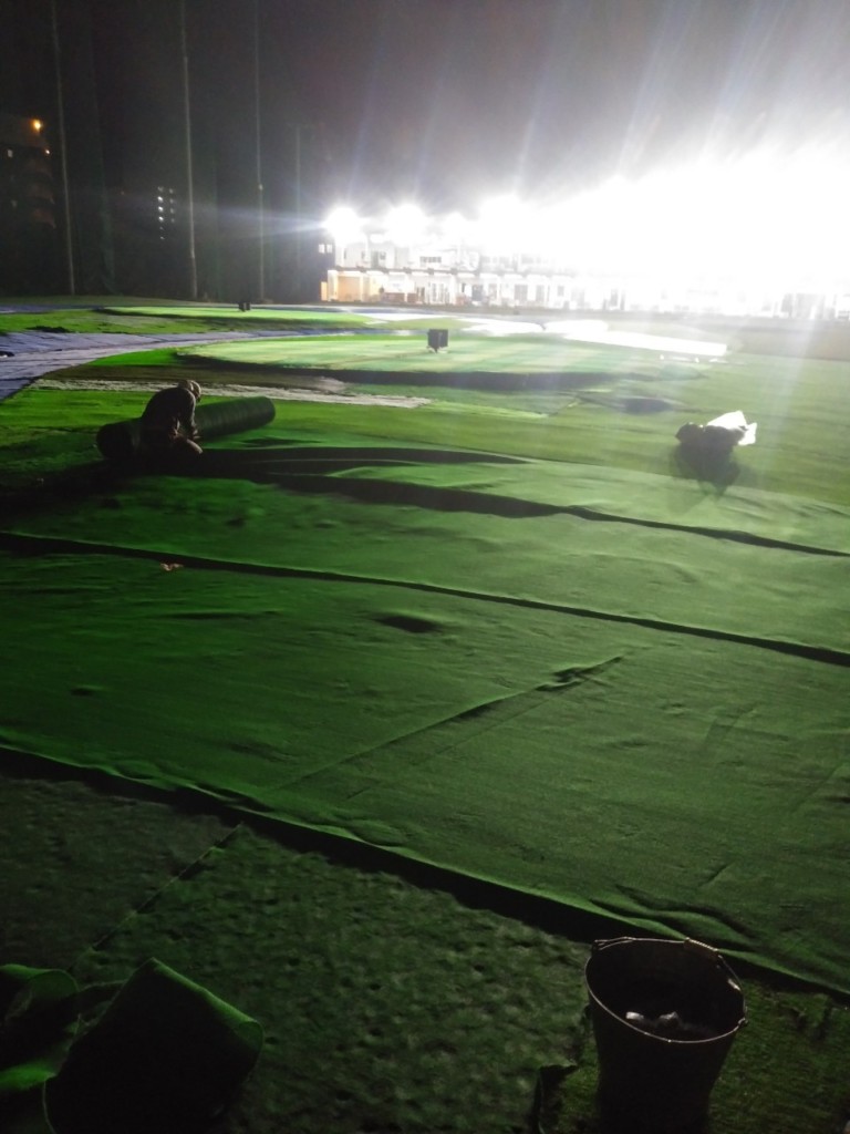 人工芝補修工事