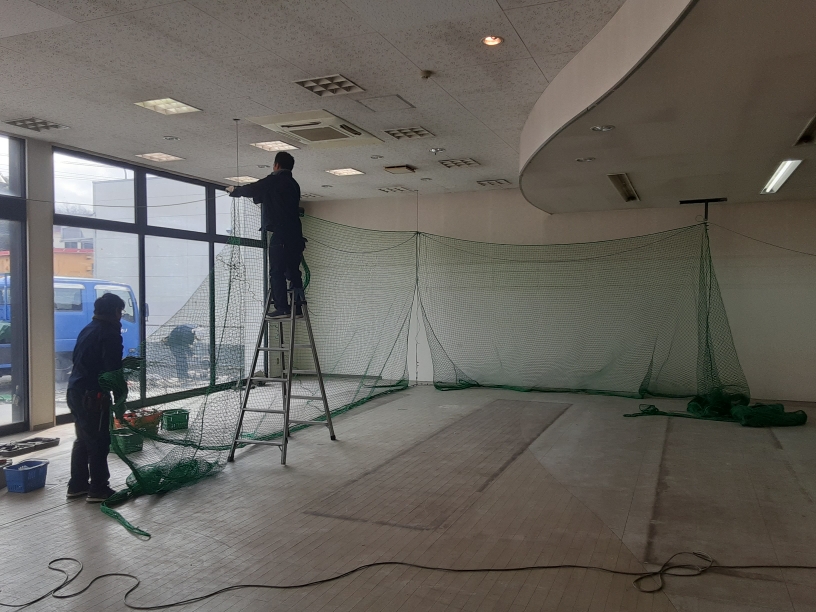 インドアバッティングネット設置工事