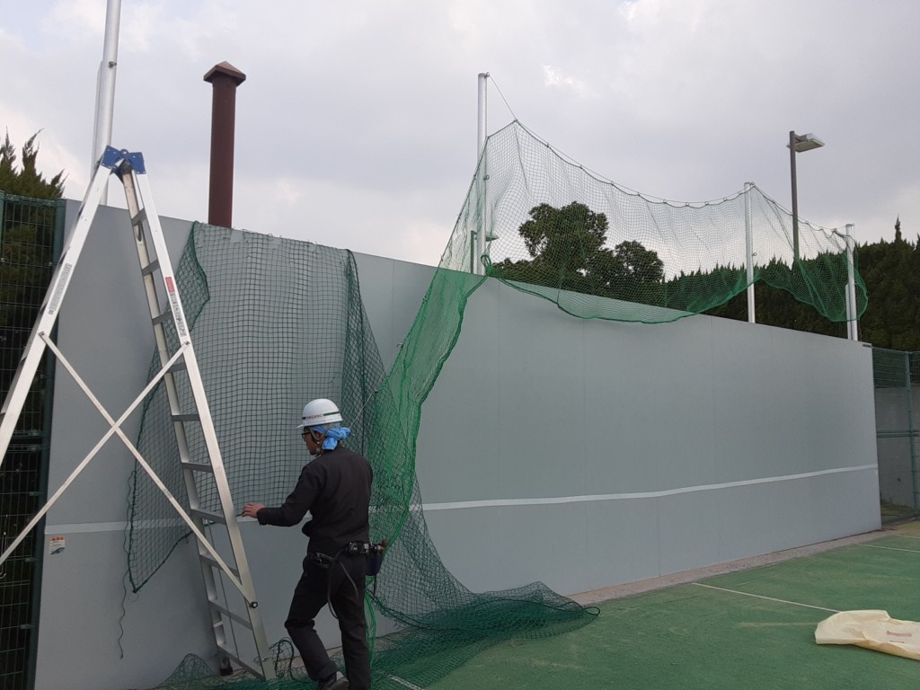 テニスネット張替工事