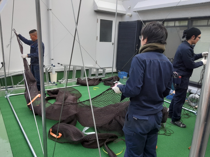 インドアゴルフネット設置工事