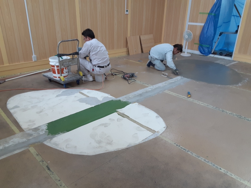 パター用人工芝貼り工事