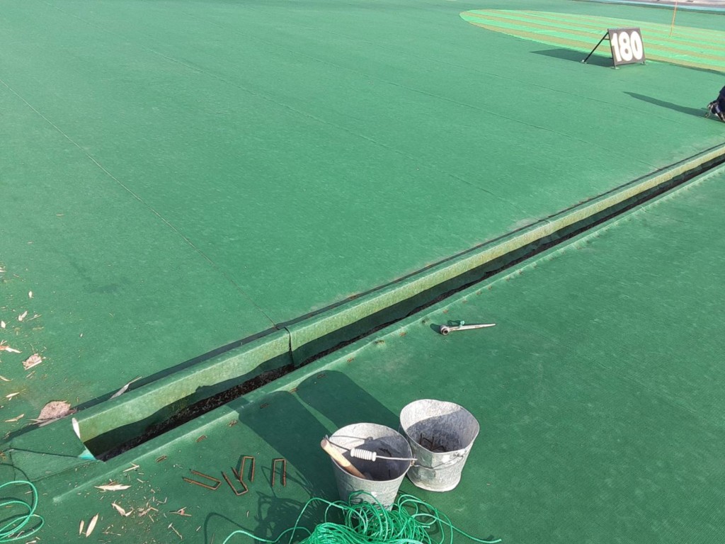 人工芝補修工事