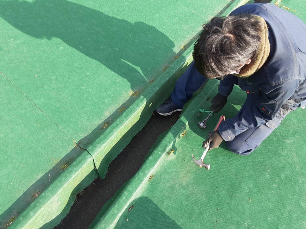 人工芝補修工事