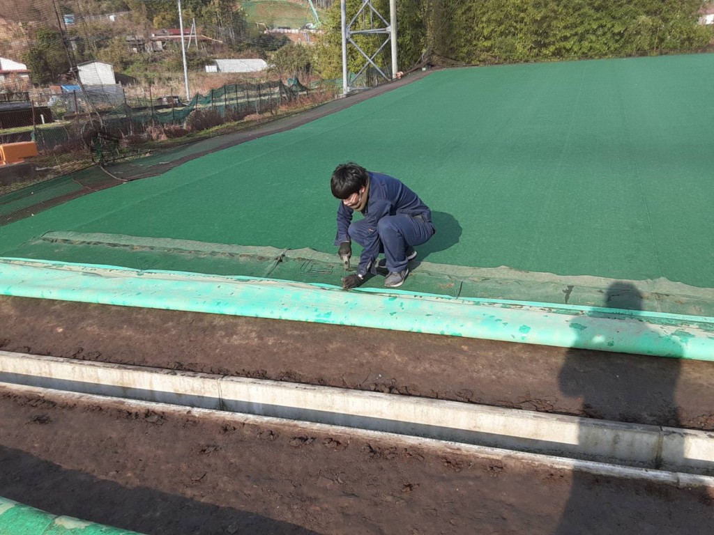 人工芝補修工事