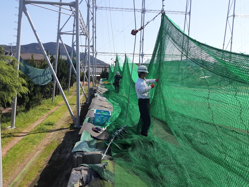 正面ネット・帯ネット交換他工事