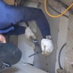 ボールピット内鉄板溶接工事