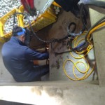 ボールピット内鉄板溶接工事