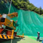 法面防球ネット工事