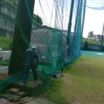 左サイド固定ネット張工事