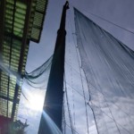 左サイド固定ネット張工事