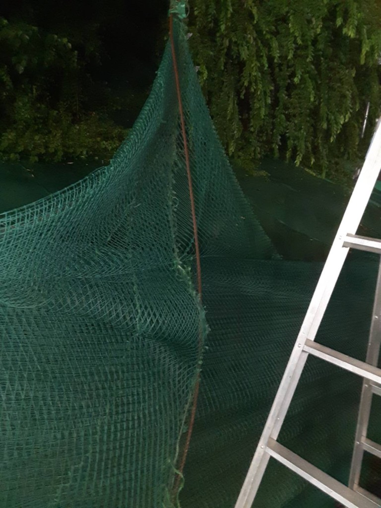 防球ネット補修工事