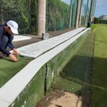 人工芝貼替工事