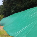 コース内法面UVシート貼り工事