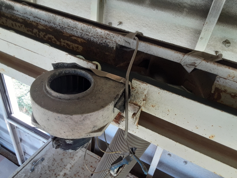 水平コンベアブロアー交換工事