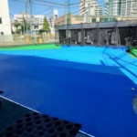 人工芝一部貼替および防球ネット補修工事