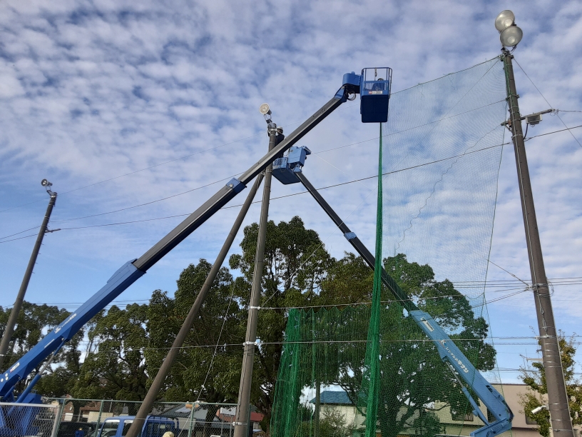 防球ネット張替工事