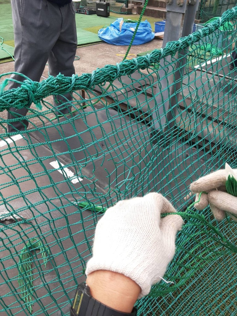 ゴルフネット補修工事