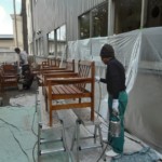 打席イス・テーブル塗装工事