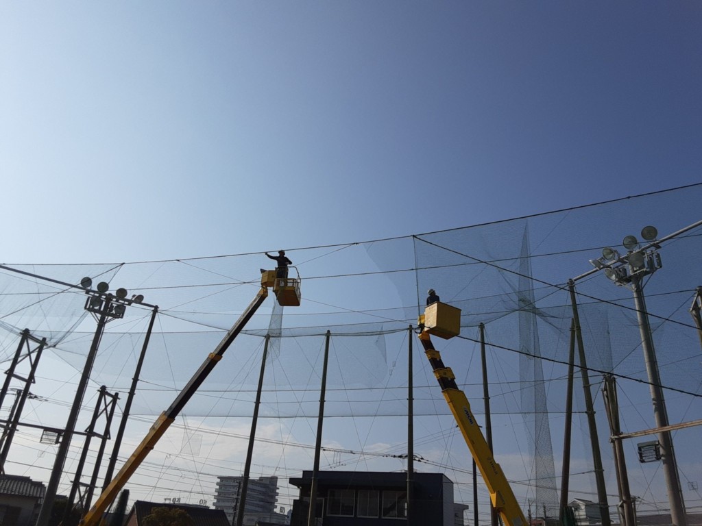 天井ネット張替工事